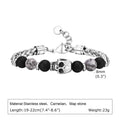 Mprainbow Stainless Steel Bracelets for Men Boys,Gothic Cross Skull Wolf Head Bracelets,Fathers Day Anniversary Birthday Gifts