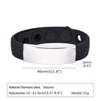 Free Engrave Silicone Bracelets for Men Boys,New Anti Static Custom ID Wristband,Personalized Jewelry