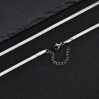 3/4/5mm Flat Snake Chain Necklace for Men Women,Stainless Steel Blade Chain Choker,Punk Hip Hop Jewelry Gift for Him