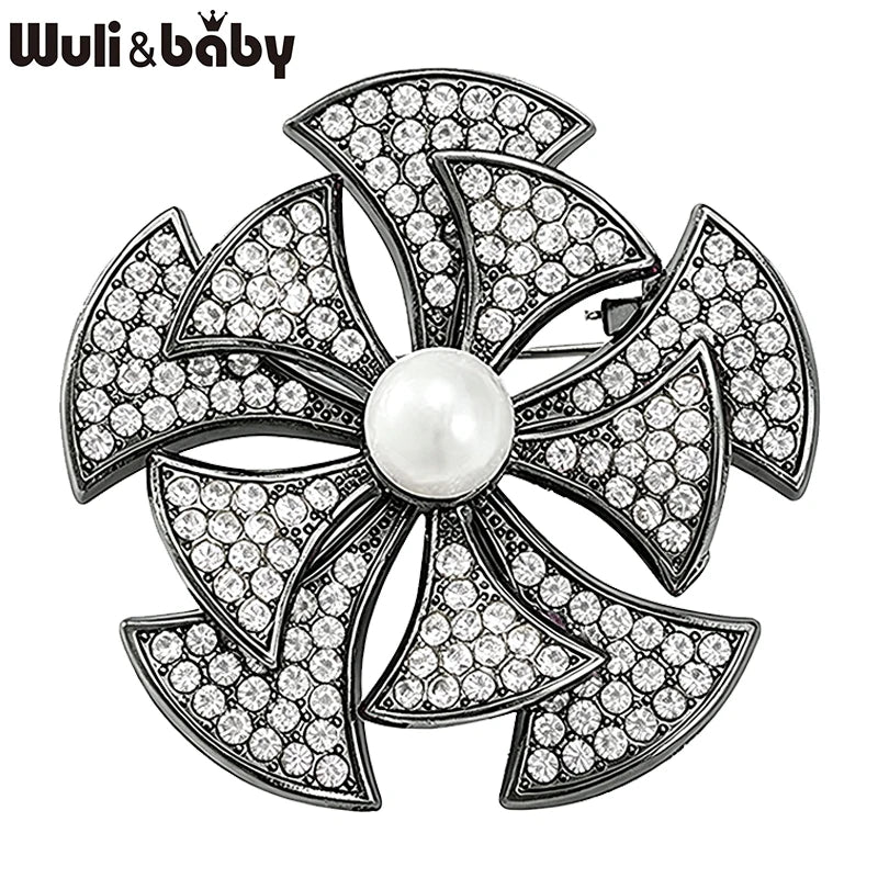 PENDRA Florina Vintage Round Flower Brooch