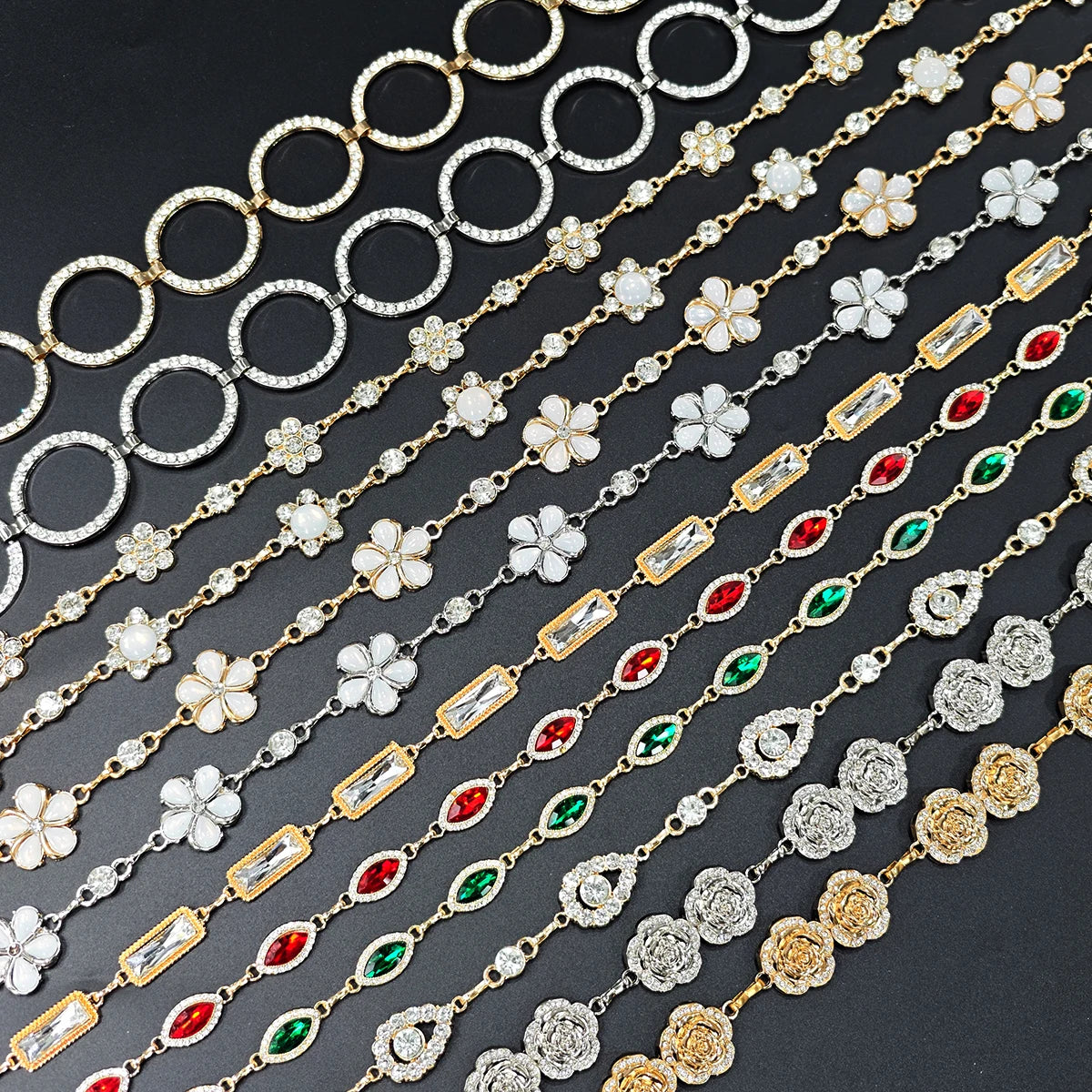 New Fashion Simple Colorful Crystal gemstone Women's Waist Chain Luxury Designer Jewelry Accessory Chain Belt Perfect Gift