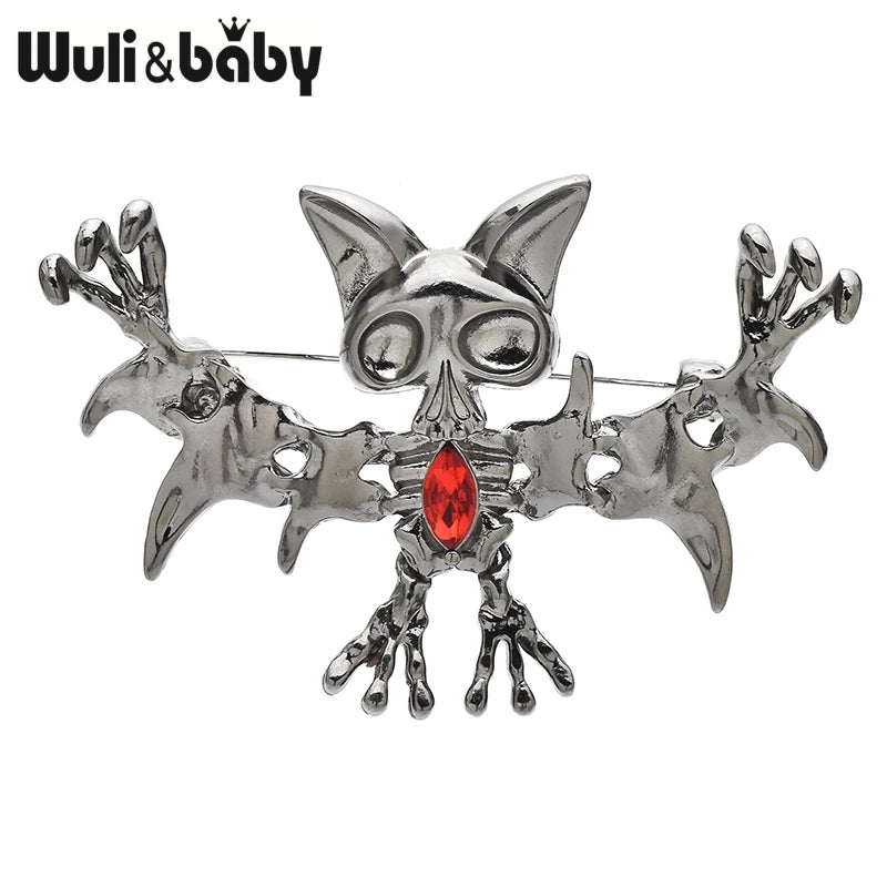 Wuli&baby Lovely Alloy Bat Brooches For Women Unisex  Halloween Animal Party Brooch Pins Gifts