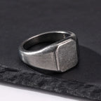 Vintage Punk Square Signet Ring for Men,Stainless Steel Ring Plain Statement Ring,Chunky Ring Geometric Thumb Ring Jewelry