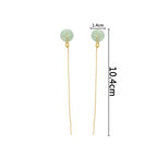 PENDRA Gold Jade Hetian Green Earrings