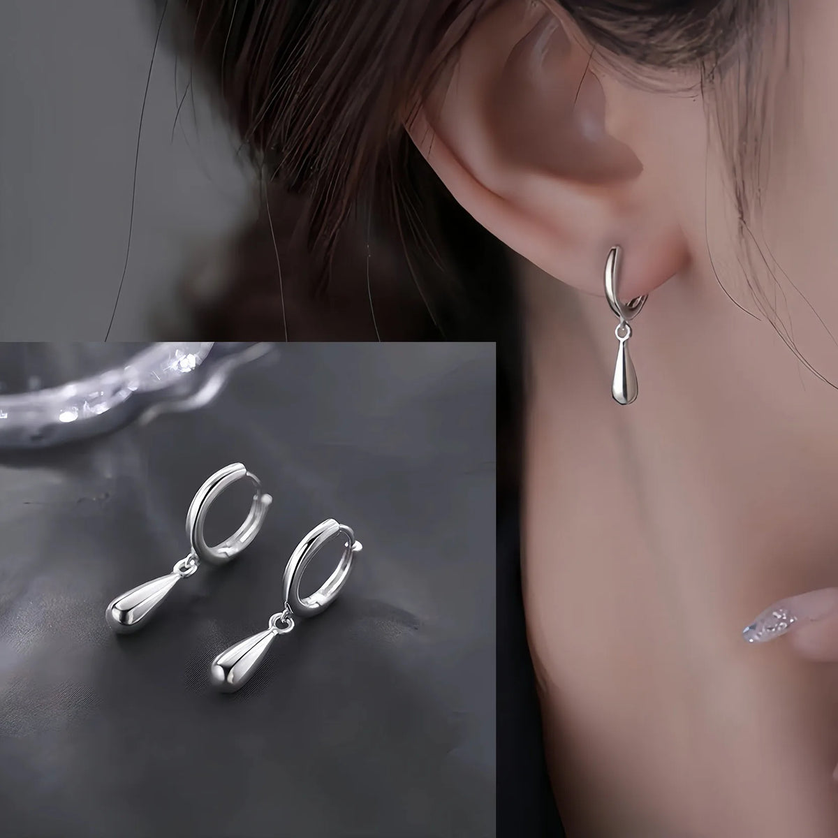 VENTFILLE 925 Sterling Silver Geometry Hoop Earring for Women Minimalism Classic Office Versatile Fashion Jewelry Gift Dropship