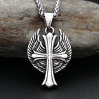 PENDRA Angelcross Memorial Cross with Angel Wings Pendant