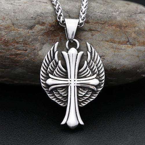 PENDRA Angelcross Memorial Cross with Angel Wings Pendant