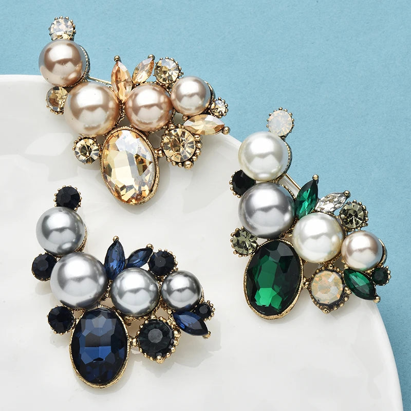 PENDRA Pearlfleur Vintage Pearl Flower Brooch