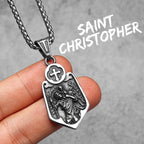 PENDRA Jesus Angel Cross Steel Necklace