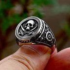 PENDRA Piratefang Double Knife Skull Ring