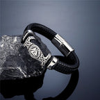 PENDRA Celtic Knot Rune Leather Bracelet