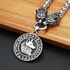 PENDRA Wolfcrest Viking Wolf Head Necklace