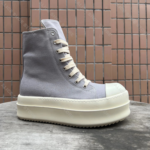 Luxury Men Shoe Grey Geobasket Canvas Zip Royal Designer Women Ankle Boot Platform 6cm High Dress Shoe Casual Flat Street Shoe