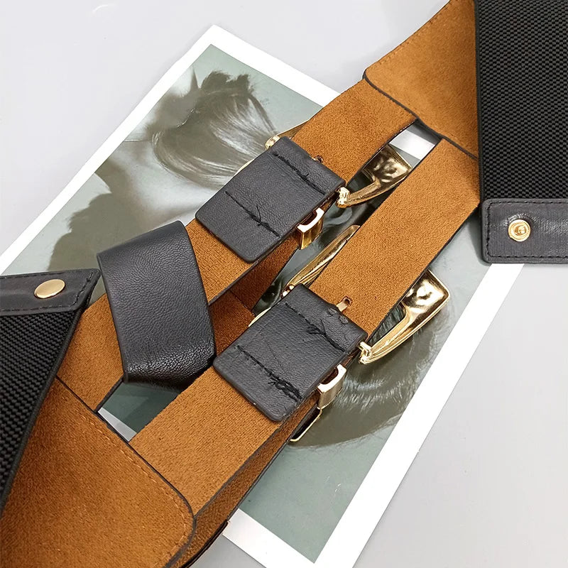 PENDRA Rheaarae Black Luxury Wide Corset Belt