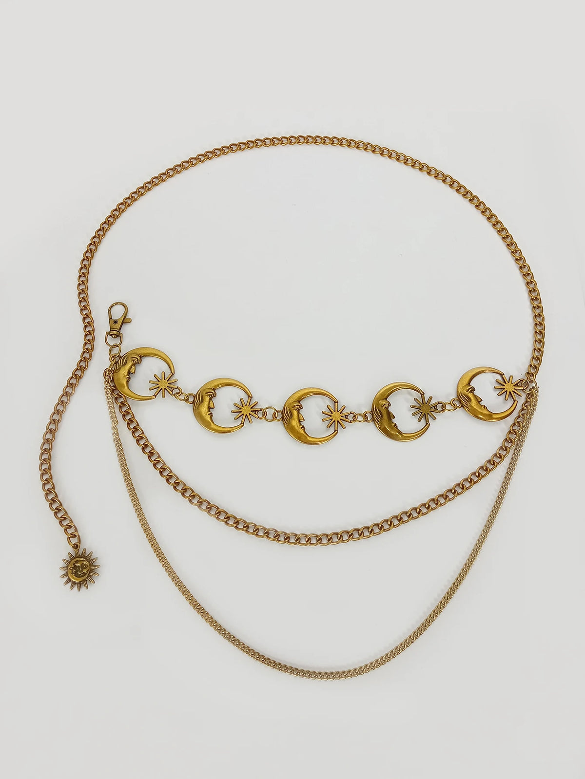 PENDRA Zaraene Metal Gold Tassel Designer Waist Chain Belt