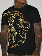 PENDRA Short-Sleeve Lion Print T-Shirt