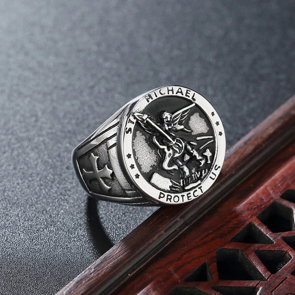 PENDRA Michaelangel Catholic Angel Michael Ring