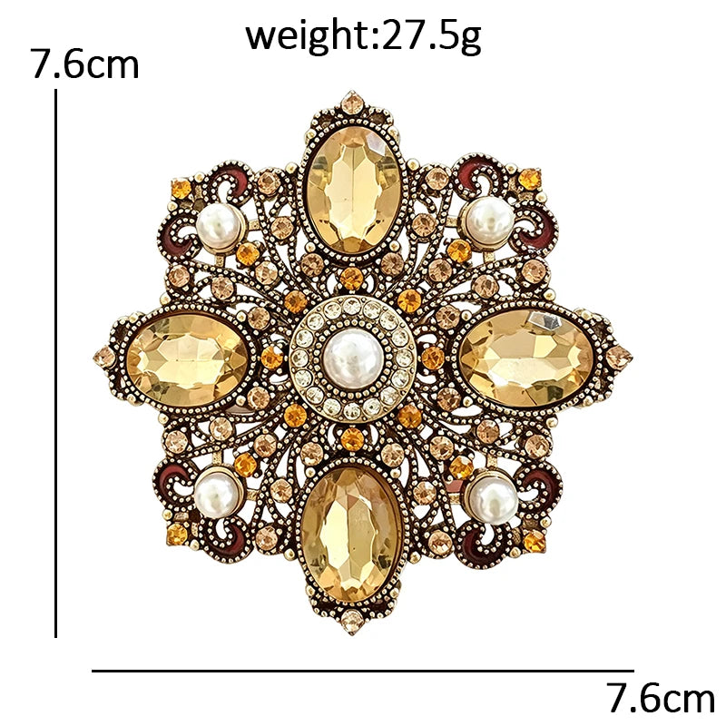 PENDRA Geometra Vintage Geometric Flower Brooch