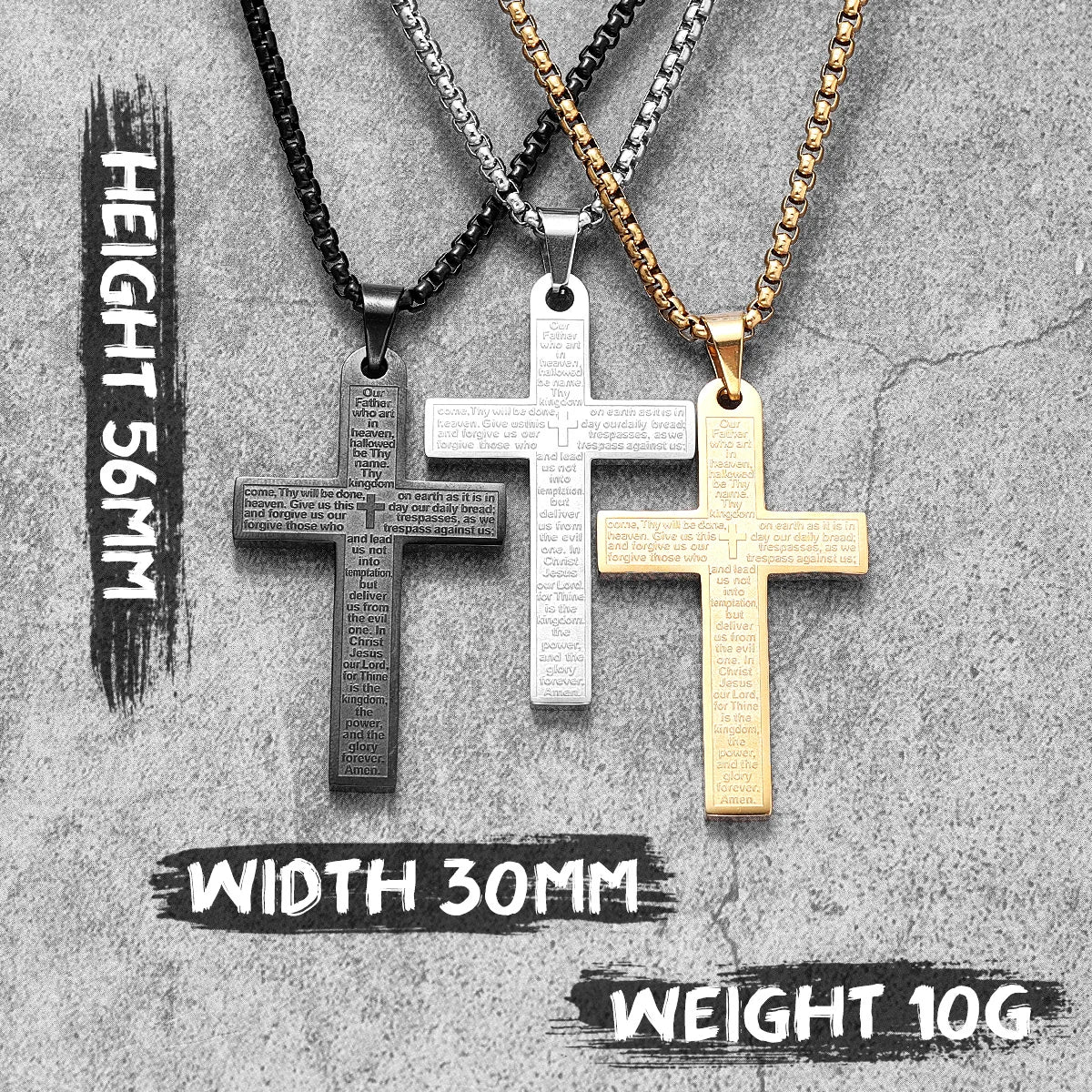 PENDRA Religon Cross Bible Steel Necklace
