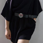 PENDRA Fayeina Black Skull Designer Belt