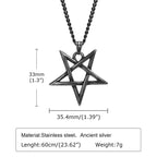 Star of David Necklaces for Men Boys,Waterproof Stainless Steel Five-pointed Star Pendant Collar,Retro Amulet Jewelry Gifts