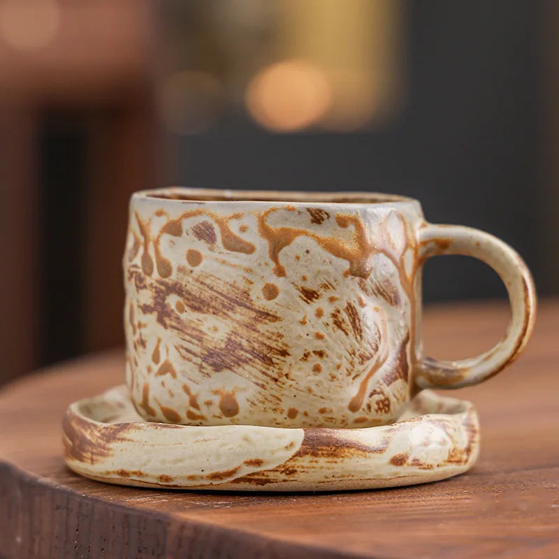 Retro kiln-changed ceramic coffee cup, Japanese handmade style ins style desktop coffee cup multi-color optional