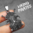 Viking Pirates Crow Men Necklaces Stainless Steel Pendant Chain Women Punk Fashion Jewelry New In Accessories Gifts Wholesale