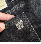Men's Work Pants 2025 Spring Autumn Men's Casual Jeans New Slim Foot-bound Pants Explosive Street Luxury Washed Elastic Trousers