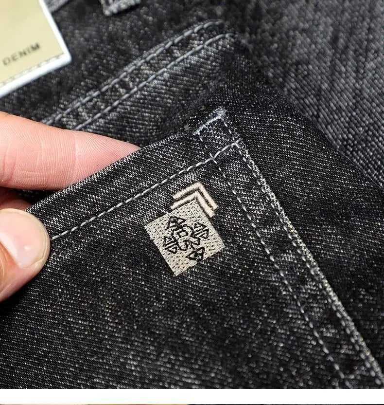 Men's Work Pants 2025 Spring Autumn Men's Casual Jeans New Slim Foot-bound Pants Explosive Street Luxury Washed Elastic Trousers