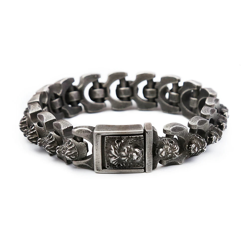 PENDRA Twin Wolf Twisted Stainless Steel Cuff Bracelet