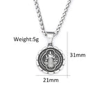 PENDRA Benedictus Stainless Steel Saint Benedict Pendant
