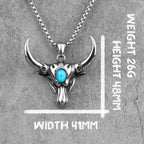 PENDRA Bullfight Bull Head Steel Necklace