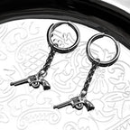 Fashion Revolver Hiphop Earrings For Women Men Stainless Steel Silver Color Punk Gothic Y2K Male Earhoop Party Jewelry Gifts
