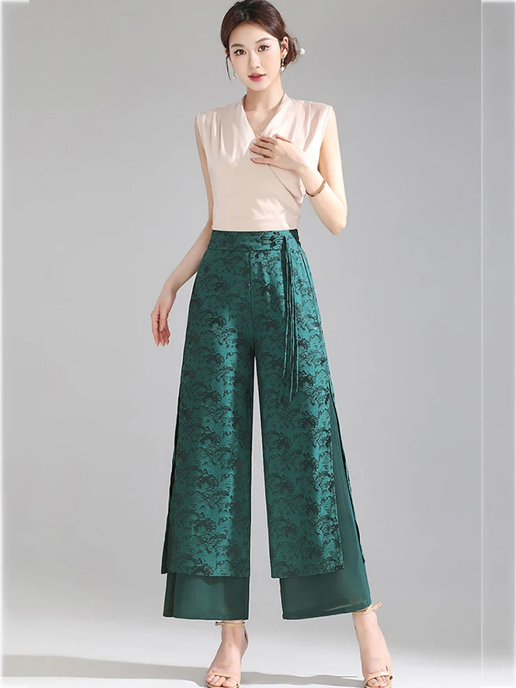 PENDRA Chiffon Wide Trousers Pants