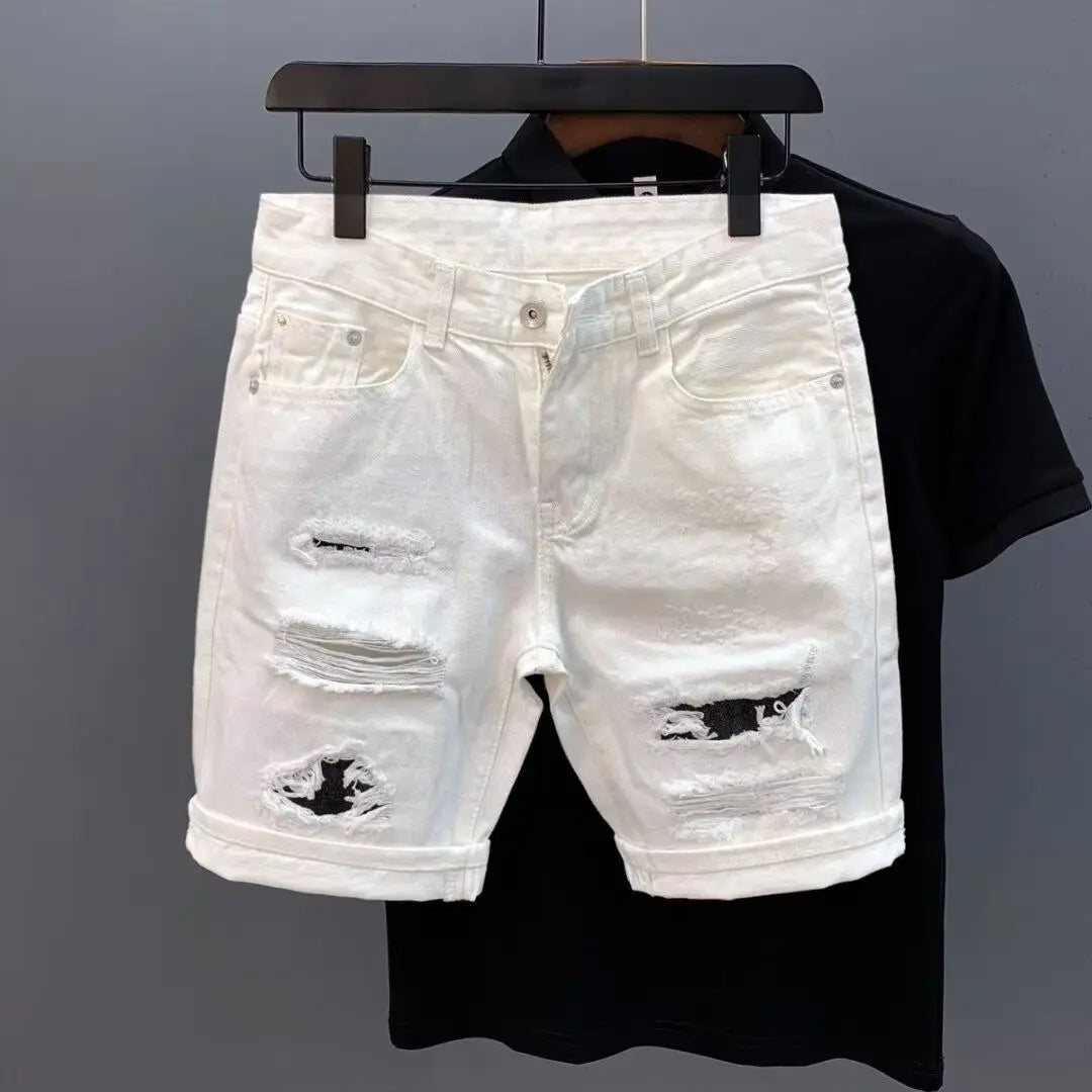 PENDRA Cat Beard Ripped Shorts