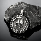 PENDRA Skull Vintage Steel Necklace