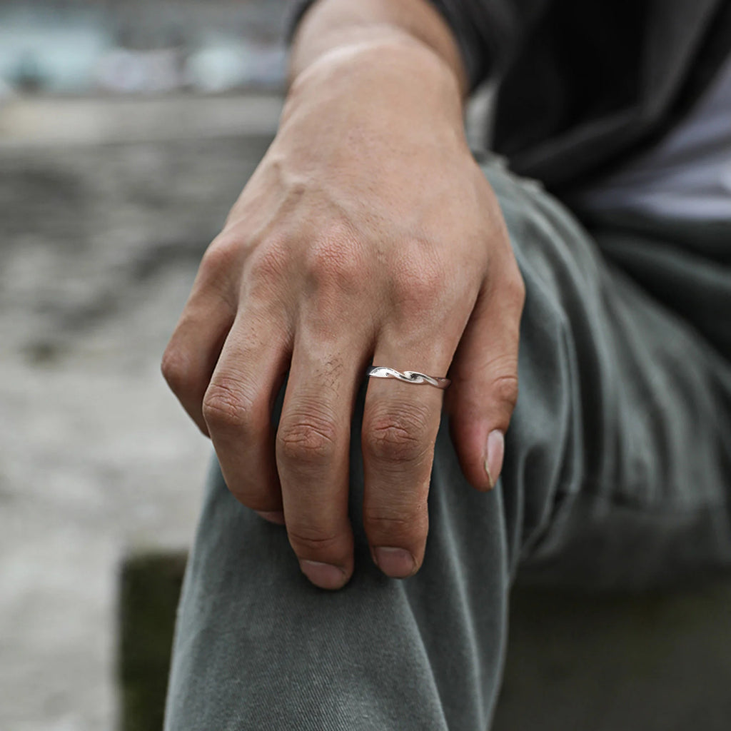 PENDRA Metal Minimalist Wedding Adjustable Ring