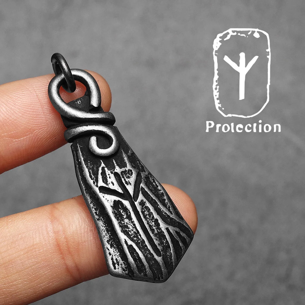 PENDRA Rune Branch Steel Necklace