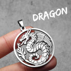 PENDRA Flying Dragon Sweater Steel Necklace