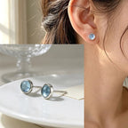 PENDRA Diamond Studded Hoop Sterling Earrings
