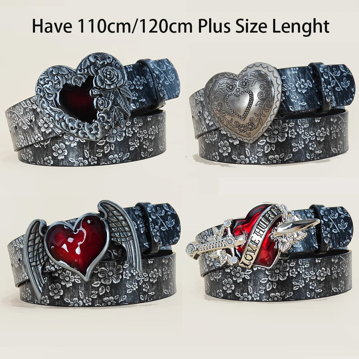 Fashionable Casual PU Leather Belt with Red Heart Buckle for Men And Women Luxury Designer a Love Buckle Pattern for Jeans Skirt