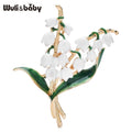 PENDRA Lilyvale Enamel Lily of the Valley Brooch