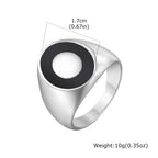 New Stainless Steel Ring for Men Boys,Waterproof Silver Color Stainless Steel Signet Ring,Statement Chunky Ring Thumb Ring