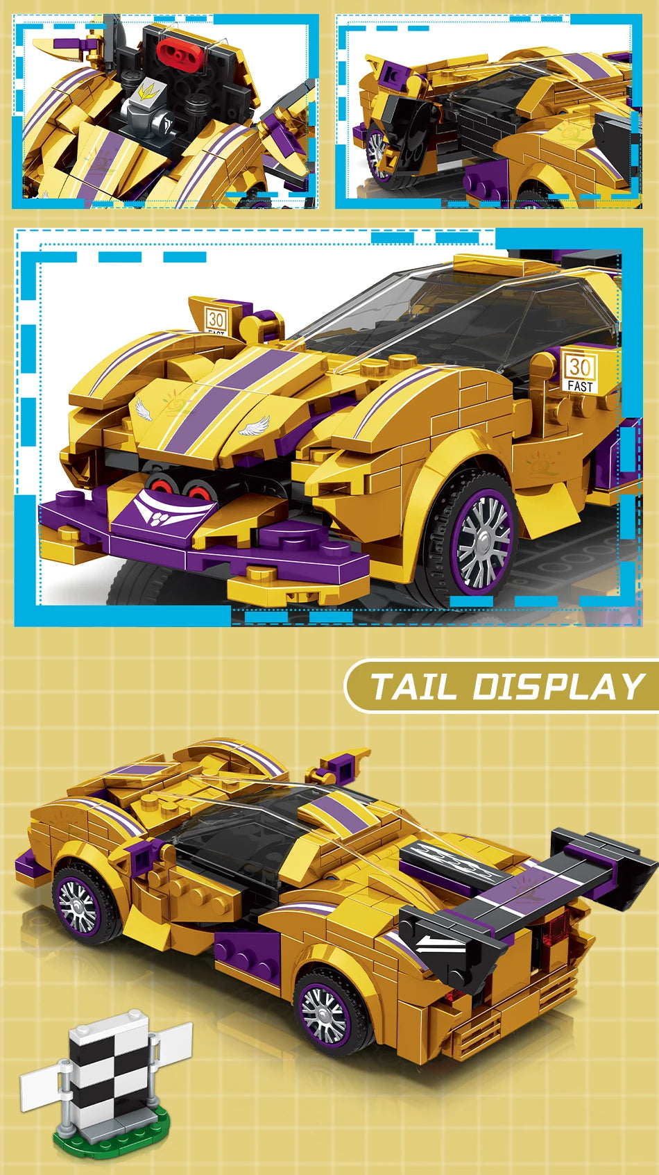 PENDRA Transfrom Racing Robot Building Set