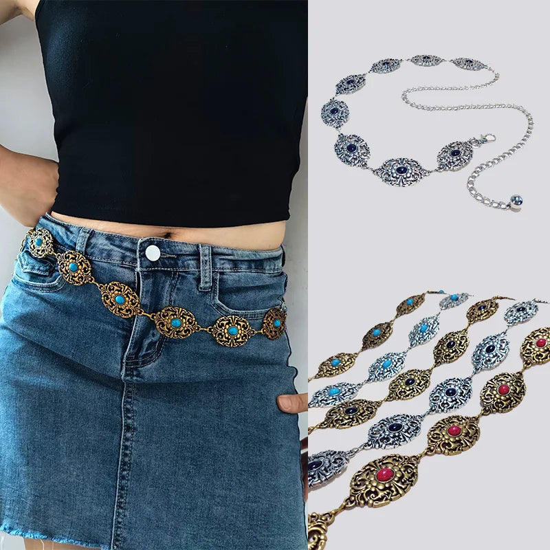 Punk Gothic Steam Cross Waist Chain JK Accessories Skirt Chain Subcultural Adjustable y2k Belt For Women Fashion Body Jewelry