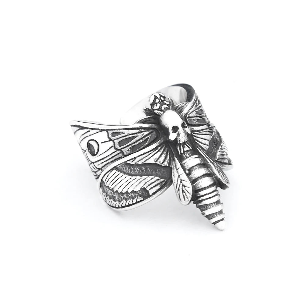 PENDRA Butterflyskull Gothic Butterfly Skull Ring