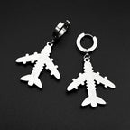 Aircraft Plane Airplane Earrings For Women Men Stainless Steel Silver Color Simple Cute Fashion Charm Dangle Ear Jewelry Gifts