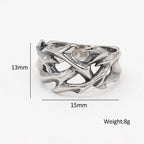 PENDRA Crownthorn Stainless Steel Crown of Thorns Ring