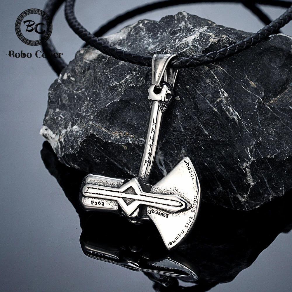 PENDRA Thor Hammer Norse Leather Necklace