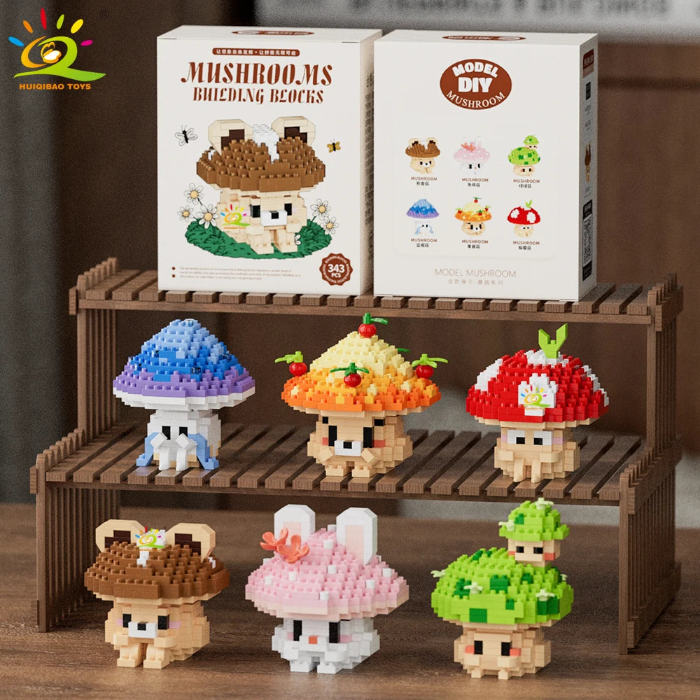PENDRA Cute Mushroom Micro Building Set